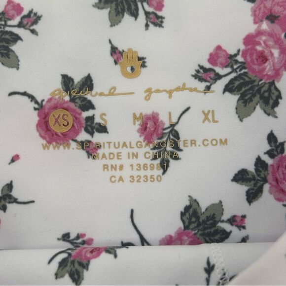 NWT Spiritual Gangster floral Intent Sport High Waist Biker Shorts extra small - Picture 7 of 8